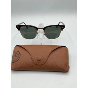 Pre-Owned Ray Ban RB 3016 Polarized Clubmaster Sunglasses- Brown/Black/Gold